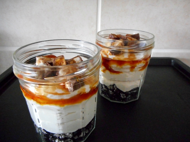 Snickers Cheesecake in a jar recipe
